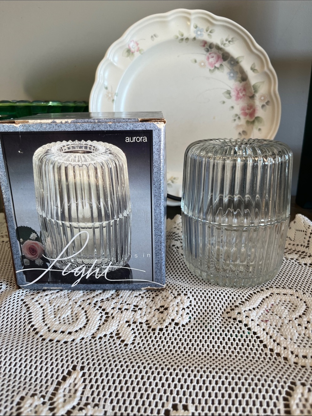 Indiana Glass Aurora Fairy Lamp with box